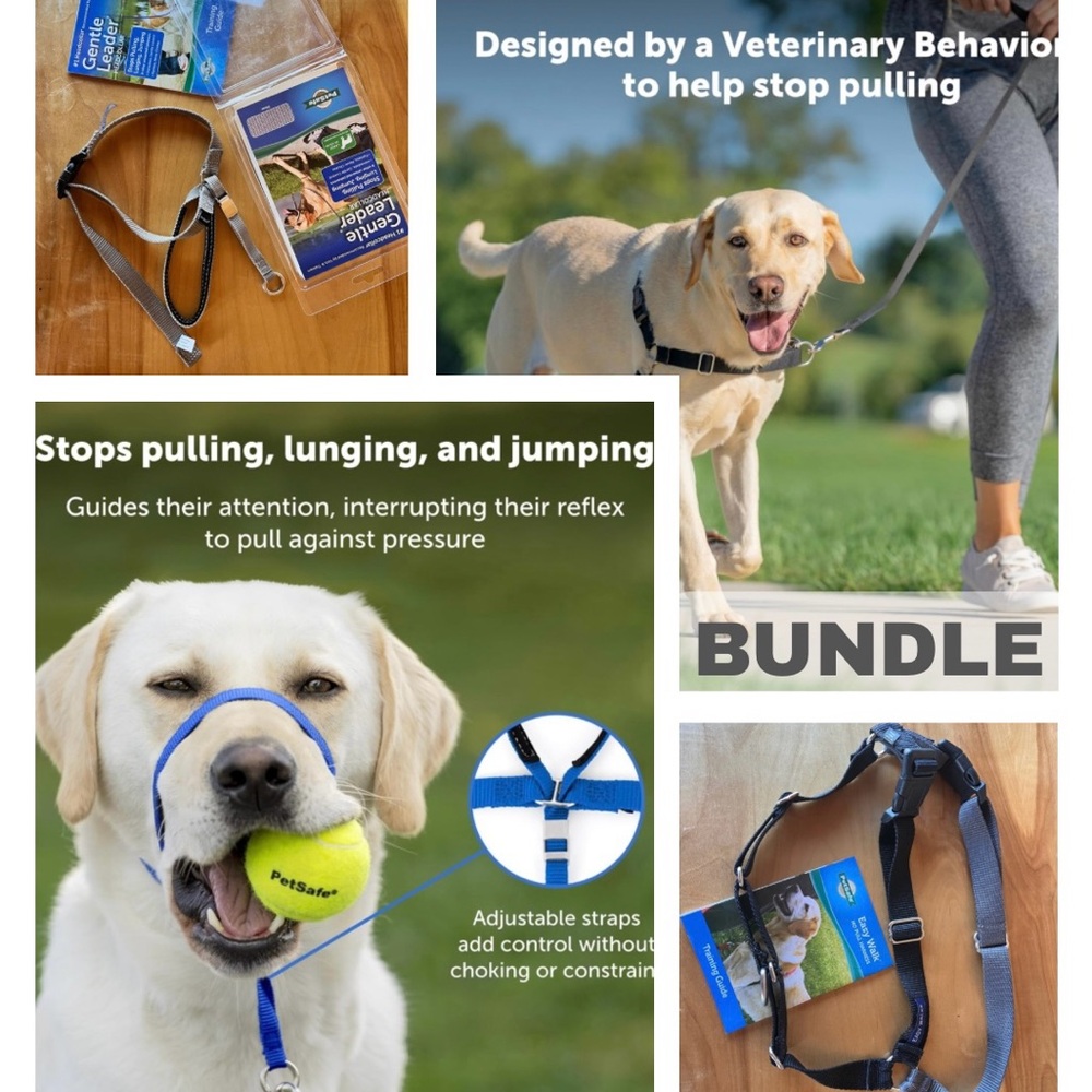 PetSafe Bundle: Gentle Leader Headcollar & Easy Walk Harness, Large, No Pull Dog